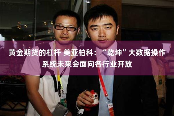 黄金期货的杠杆 美亚柏科：“乾坤”大数据操作系统未来会面向各行业开放