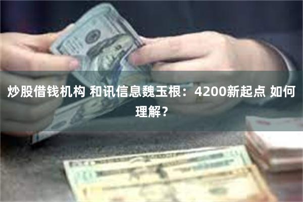 炒股借钱机构 和讯信息魏玉根：4200新起点 如何理解？